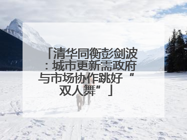 清华同衡彭剑波：城市更新需政府与市场协作跳好“双人舞”