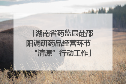 湖南省药监局赴邵阳调研药品经营环节“清源”行动工作