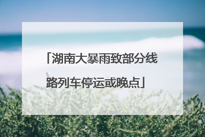 湖南大暴雨致部分线路列车停运或晚点