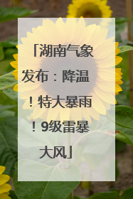 湖南气象发布：降温！特大暴雨！9级雷暴大风