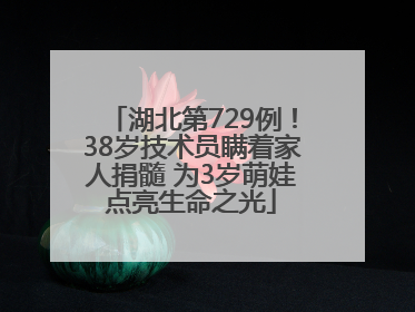 湖北第729例！38岁技术员瞒着家人捐髓 为3岁萌娃点亮生命之光