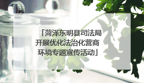 菏泽东明县司法局开展优化法治化营商环境专题宣传活动