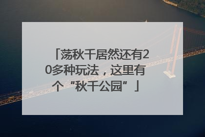 荡秋千居然还有20多种玩法，这里有个“秋千公园”