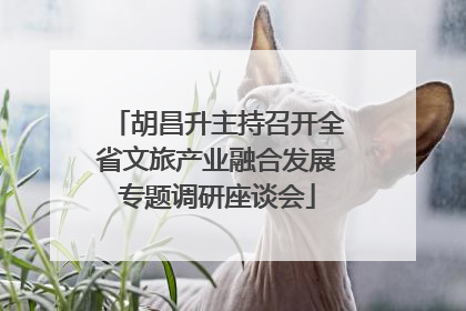 胡昌升主持召开全省文旅产业融合发展专题调研座谈会