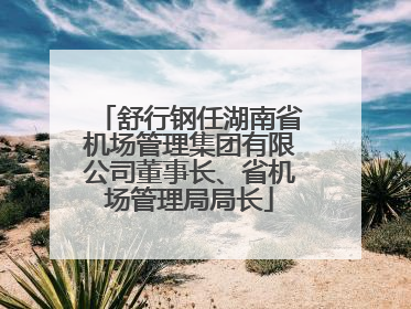 舒行钢任湖南省机场管理集团有限公司董事长、省机场管理局局长