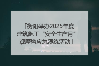 衡阳举办2025年度建筑施工“安全生产月”观摩暨应急演练活动