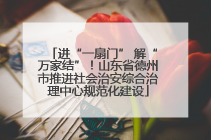 进“一扇门” 解“万家结”！山东省德州市推进社会治安综合治理中心规范化建设