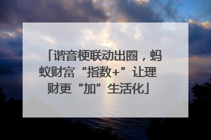 谐音梗联动出圈，蚂蚁财富“指数+”让理财更“加”生活化