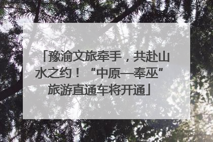 豫渝文旅牵手，共赴山水之约！“中原—奉巫”旅游直通车将开通
