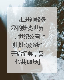 走进神秘多彩的蛙类世界，世纪公园“蛙蛙奇妙夜”开启招募，暑假共18场