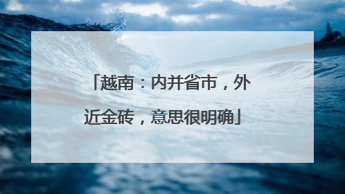 越南：内并省市，外近金砖，意思很明确