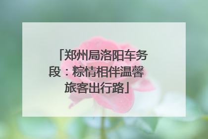 郑州局洛阳车务段：粽情相伴温馨旅客出行路