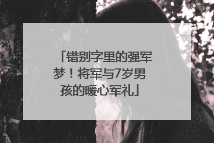 错别字里的强军梦！将军与7岁男孩的暖心军礼