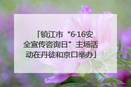 镇江市“6·16安全宣传咨询日”主场活动在丹徒和京口举办