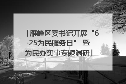 雁峰区委书记开展“6·25为民服务日” 暨为民办实事专题调研