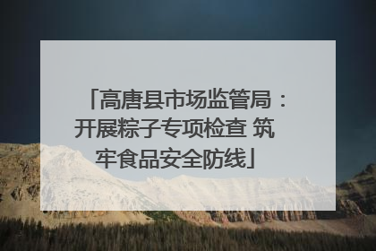 高唐县市场监管局：开展粽子专项检查 筑牢食品安全防线