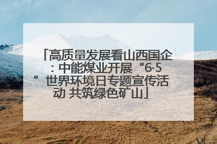 高质量发展看山西国企：中能煤业开展“6·5”世界环境日专题宣传活动 共筑绿色矿山
