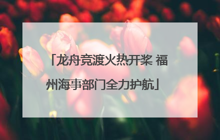 龙舟竞渡火热开桨 福州海事部门全力护航