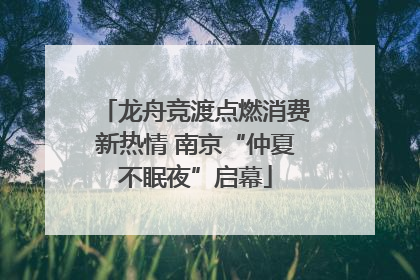 龙舟竞渡点燃消费新热情 南京“仲夏不眠夜”启幕