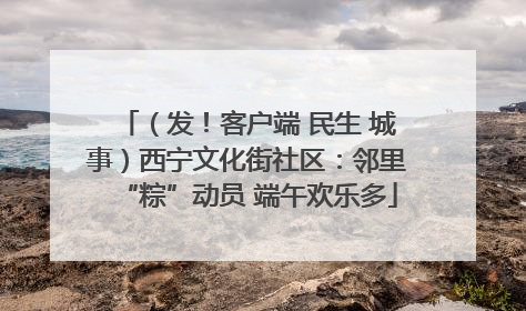 （发！客户端 民生 城事）西宁文化街社区：邻里“粽”动员 端午欢乐多