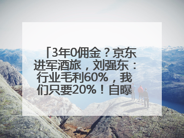 3年0佣金？京东进军酒旅，刘强东：行业毛利60%，我们只要20%！自曝曾请王兴吃饭“我要做外卖了”