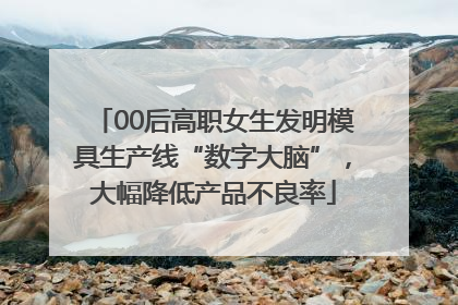 00后高职女生发明模具生产线“数字大脑”，大幅降低产品不良率