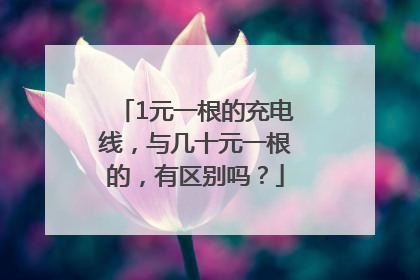 1元一根的充电线，与几十元一根的，有区别吗？