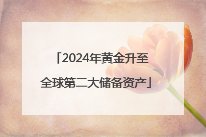 2024年黄金升至全球第二大储备资产