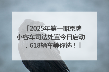 2025年第一期京牌小客车司法处置今日启动，618辆车等你选！