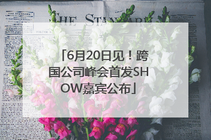 6月20日见！跨国公司峰会首发SHOW嘉宾公布